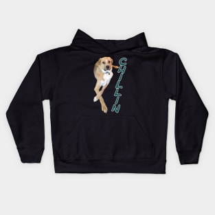 Yellow Labrador chillin Kids Hoodie